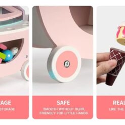 Carucior din lemn, Stand de inghetata, 3 ani