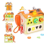 Casuta senzoriala cu  22 activitati Montessori, Busy Board, 3 ani