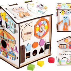 Casuta senzoriala cu activitati Montessori, 3 ani, 35cm