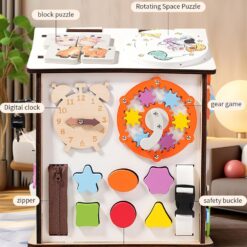 Casuta senzoriala cu activitati Montessori, 3 ani, 35cm