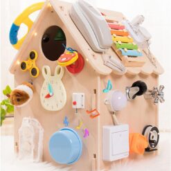 Casuta senzoriala cu activitati Montessori, 45 cm, 2 ani