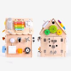 Casuta senzoriala cu activitati Montessori, 45 cm, 2 ani