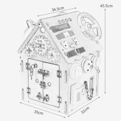 Casuta senzoriala cu activitati Montessori, 45 cm, 2 ani