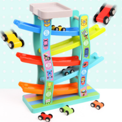 Circuit din lemn cu 5 piste si 5 masinute, 3ANI+