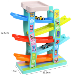 Circuit din lemn cu 5 piste si 5 masinute, 3ANI+