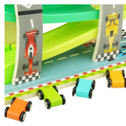 Circuit din lemn cu 8 piste si 4 masinute, 3 ani+