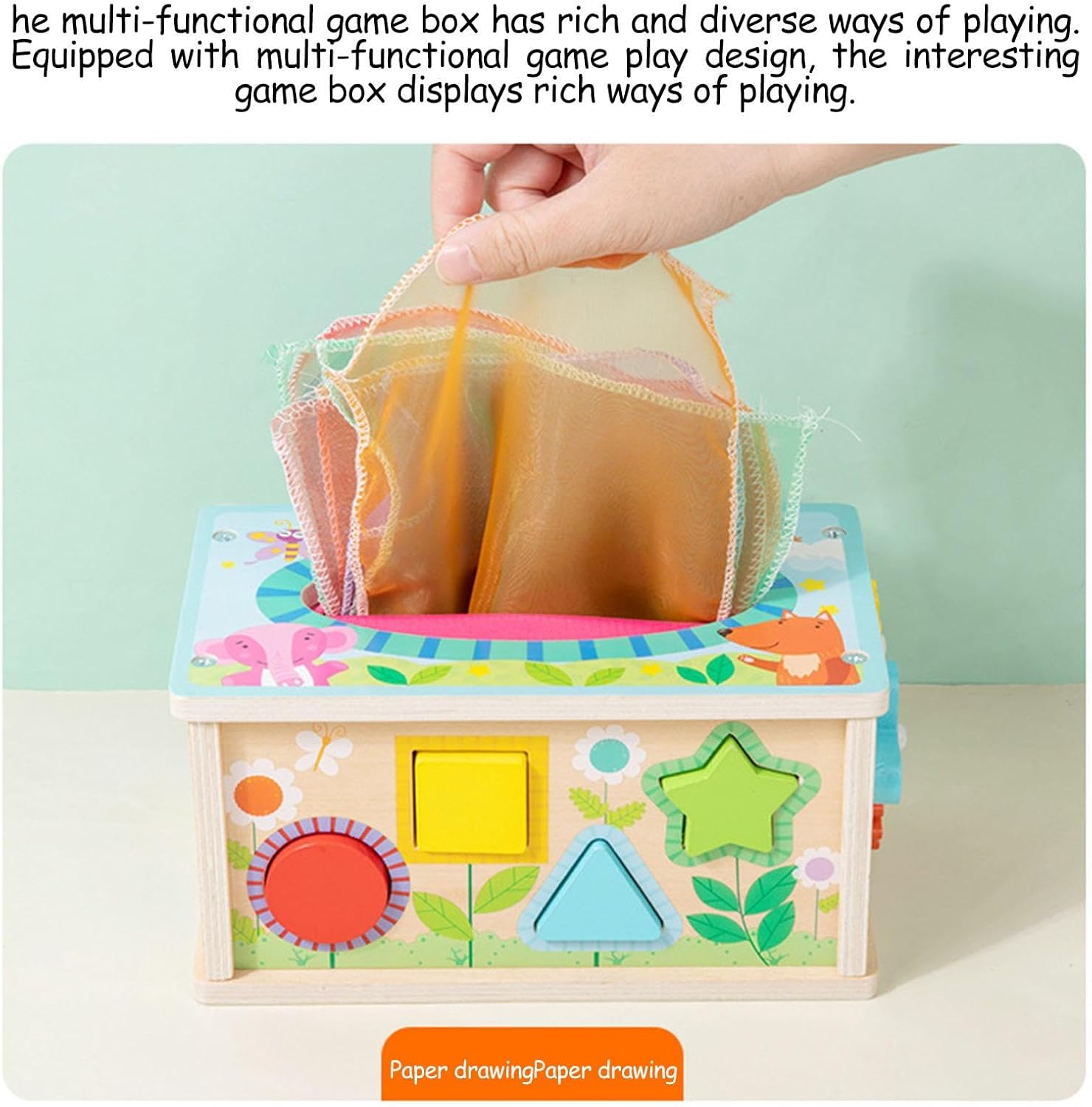 Cutia cu batiste si sortator forme geometrice, 12 luni+