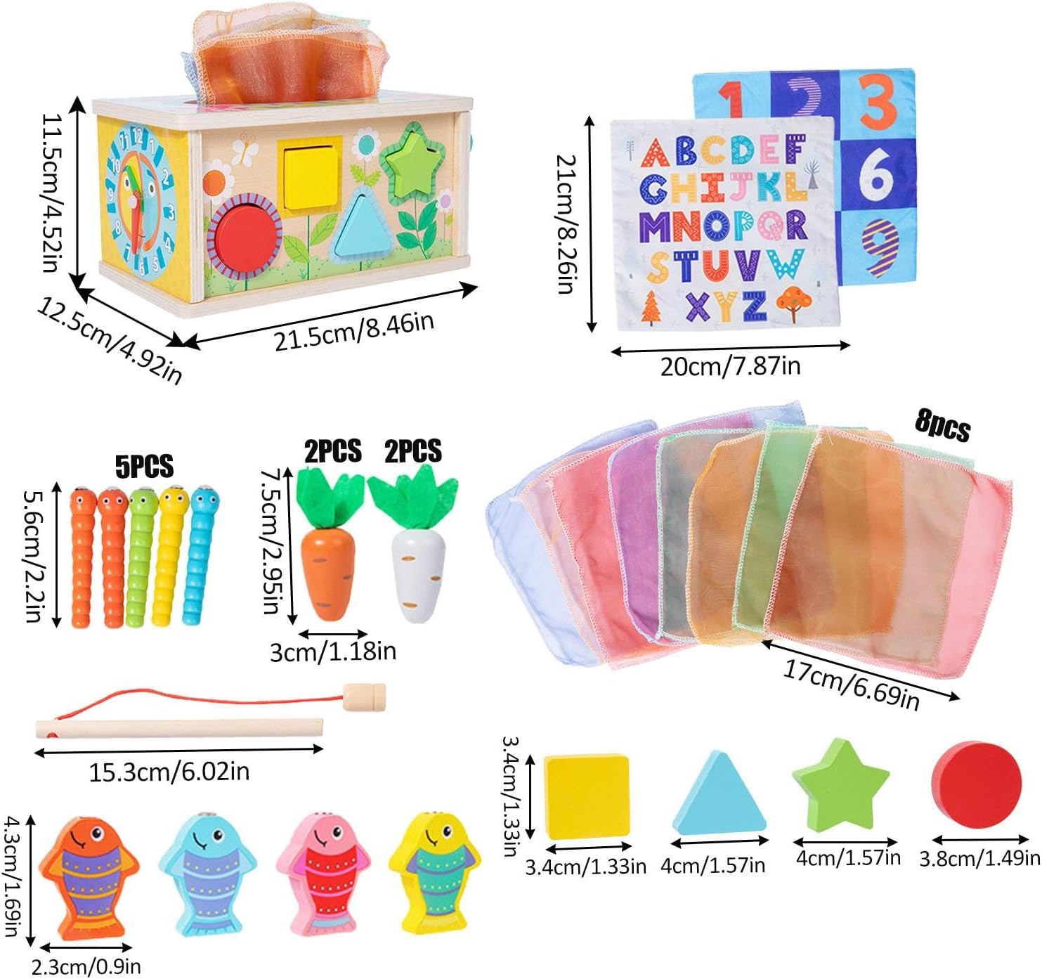 Cutia cu batiste si sortator forme geometrice, 12 luni+