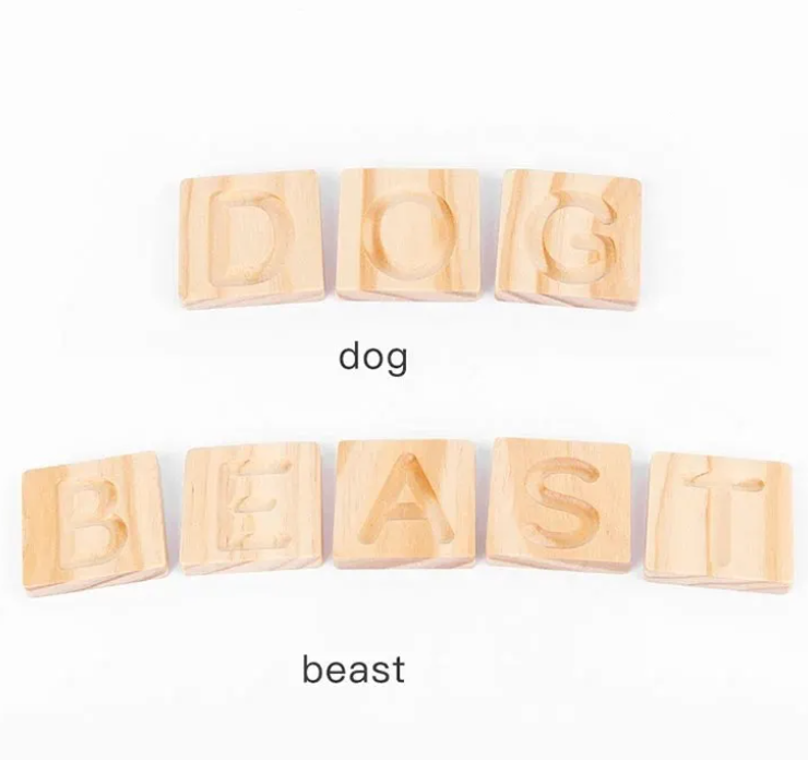 Joc de tip Montessori, Alfabet, Scriere si recunoastere litere