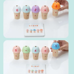 Joc de tip Montessori din lemn, Alfabetul si numerele, 3 ani +