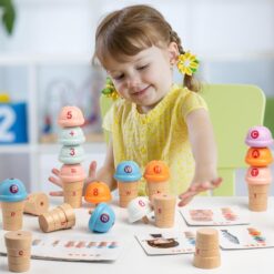 Joc de tip Montessori din lemn, Alfabetul si numerele, 3 ani +