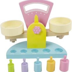 Joc educativ Montessori - Balanta cu greutati din lemn, 3 ANI