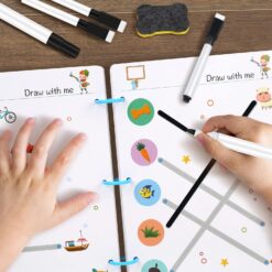 Joc educativ cu Fise de lucru Reutilizabile, 64 modele, 3 ani