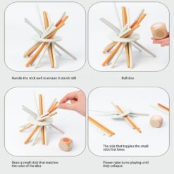 Joc montessori de societate, Joc de echilibru cu bețe și bile, 3 ani