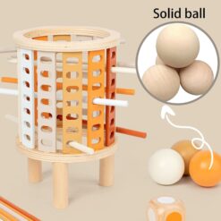 Joc montessori de societate, Joc de echilibru cu bețe și bile, 3 ani
