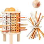 Joc montessori de societate, Joc de echilibru cu bețe și bile, 3 ani