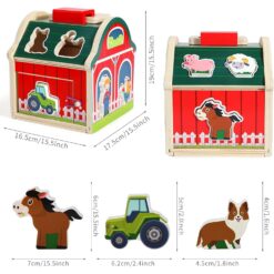 Joc sortator de forme geometrice, Ferma Animalelor, 3 ani