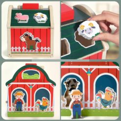 Joc sortator de forme geometrice, Ferma Animalelor, 3 ani