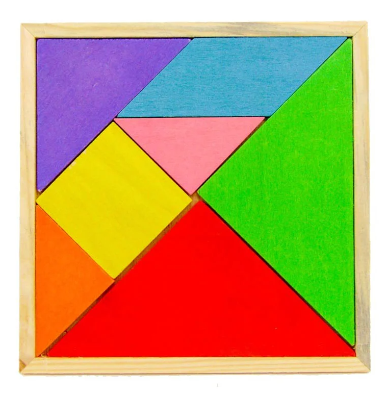 Puzzle educativ 3D Tangram, 7 piese, 18 cm, 3 ani+