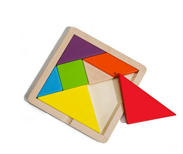 Puzzle educativ 3D Tangram, 7 piese, 18 cm, 3 ani+