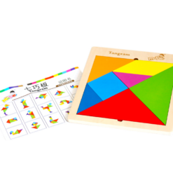 Puzzle educativ 3D Tangram, 7 piese, 21 piese,3 ani+