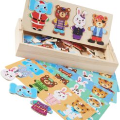 Puzzle educativ-Imbraca Familia Animalelor, 3 ANI