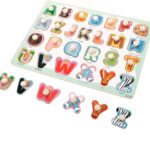 Puzzle educativ cu imagine de asociere, Alfabet, 3 ani