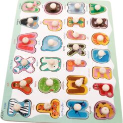 Puzzle educativ cu imagine de asociere, Alfabet, 3 ani