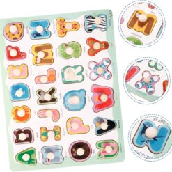 Puzzle educativ cu imagine de asociere, Alfabet, 3 ani