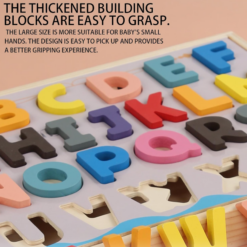 Puzzle educativ, de sortare cifre si alfabet, 3 ani