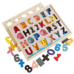 Puzzle educativ, de sortare cifre si alfabet, 3 ani