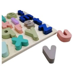 Puzzle incastru din lemn, Litere mici, 3D 03