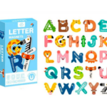 Set 26 litere colorate, magnetice, 3 ani