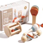 Set 5 instrumente muzicale din lemn pentru copii