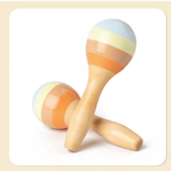 Set 7 instrumente muzicale din lemn pentru copii, 1 an+