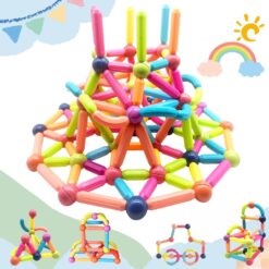 Set de constructie 3D, magnetic, 116 magneti, 3 ani