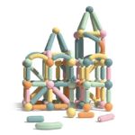Set de constructie 3D, magnetic, 54 magneti, 3 ani