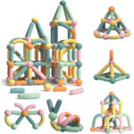 Set de constructie 3D, magnetic, 78 magneti, 3 ani