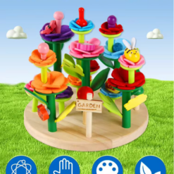 Set de constructie creativ, Gradina Flori, 53 piese, 3 ani+