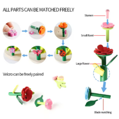 Set de constructie creativ, Gradina Flori, 53 piese, 3 ani+