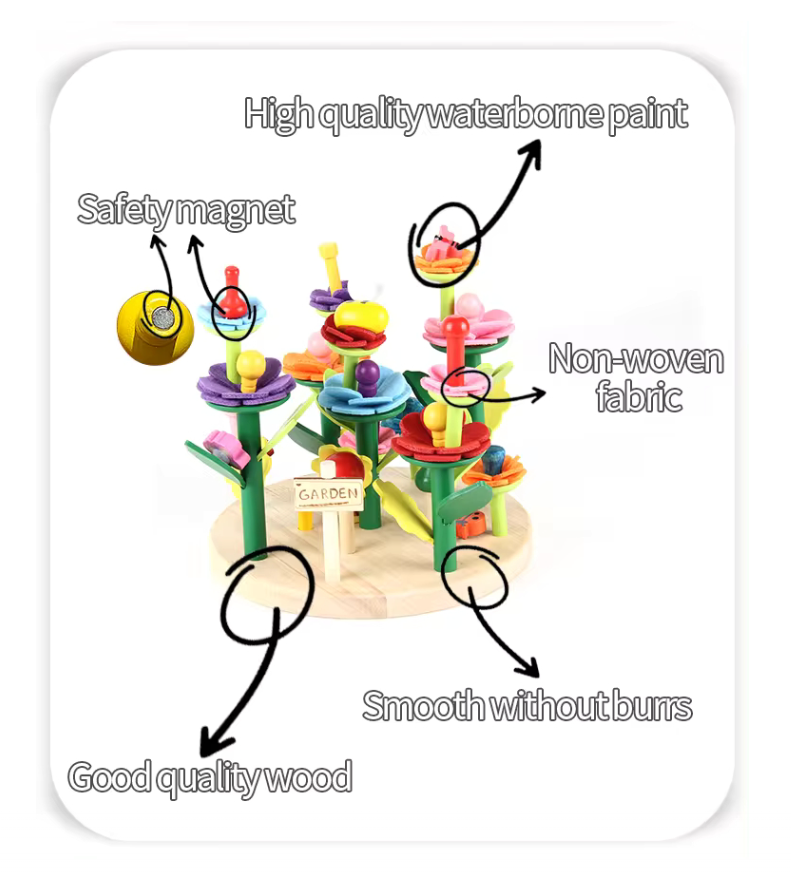 Set de constructie creativ, Gradina Flori, 53 piese, 3 ani+