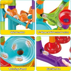 Set de constructie - labirint cu bile - Marble Race, 11 piese