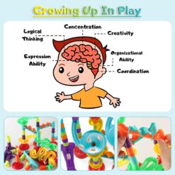 Set de constructie - labirint cu bile - Marble Race, 11 piese