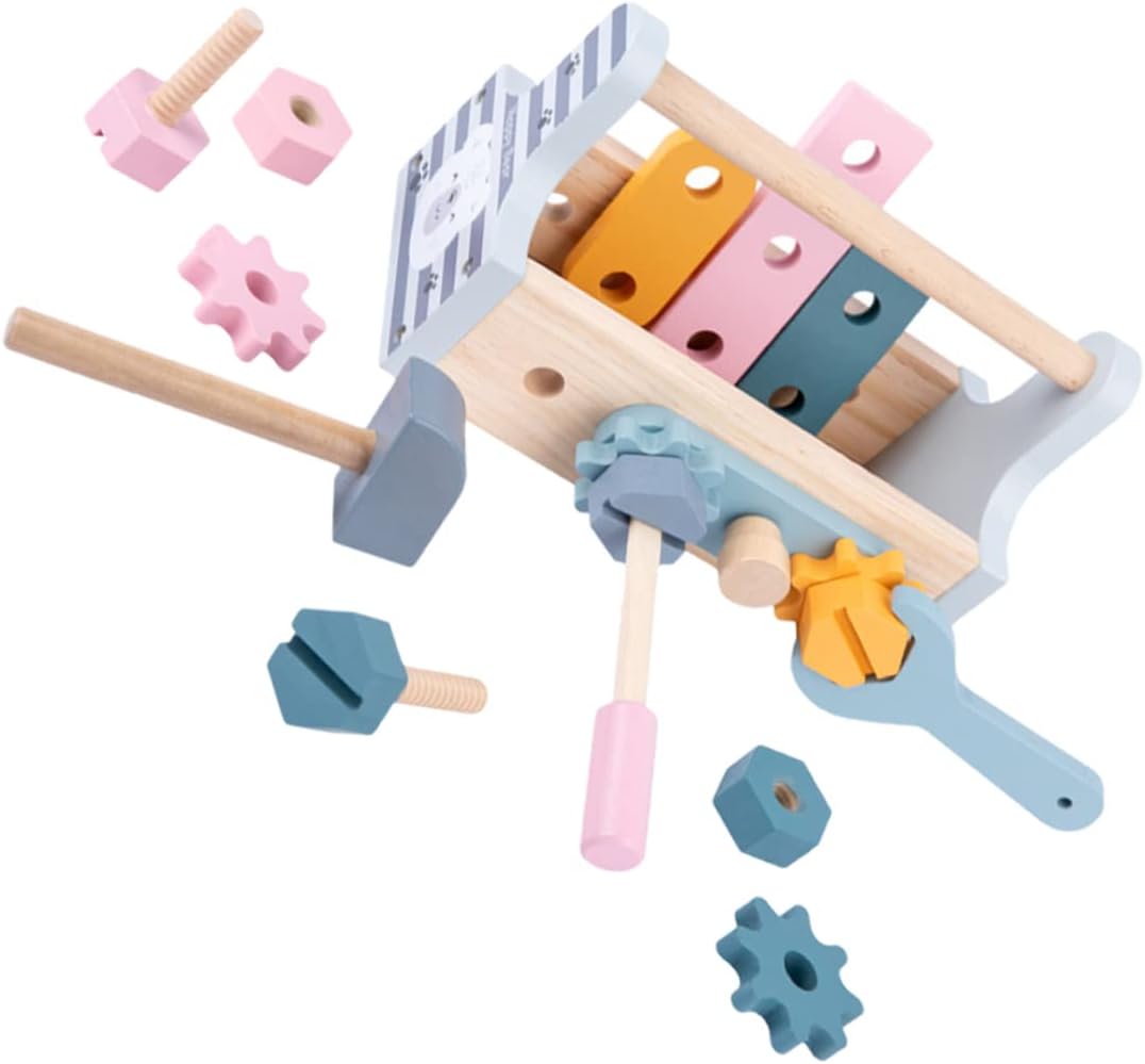 Trusa de scule din lemn, Pastel, 3 ani