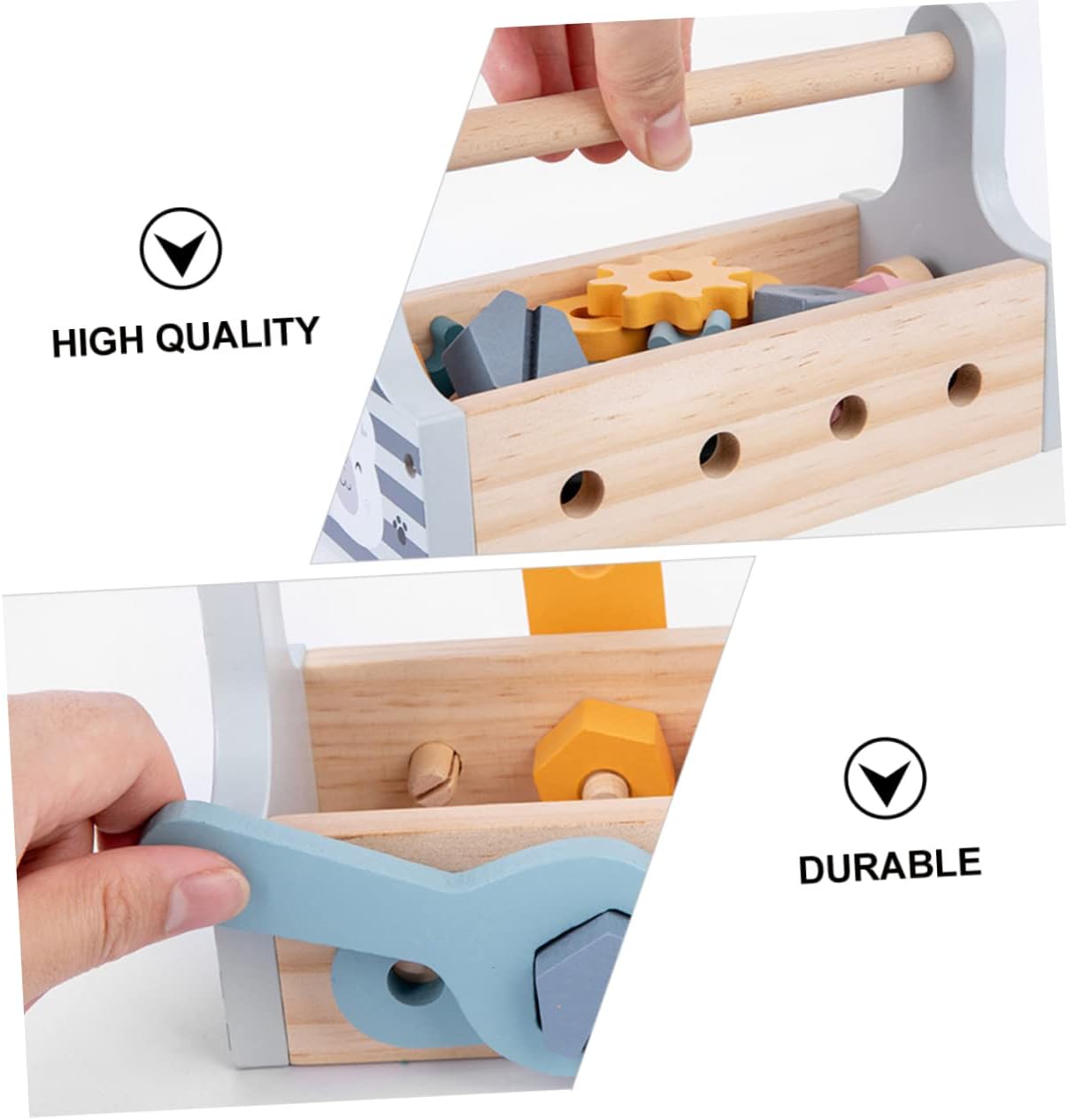 Trusa de scule din lemn, Pastel, 3 ani