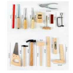 Trusa de scule/tamplarie din lemn, 16 piese, 3 ani