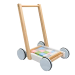 Carucior din lemn cu 20 de cuburi, 3 ani+