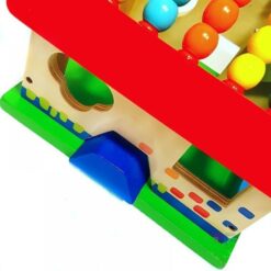 Căsuță educativă din lemn cu forme geometrice și abac