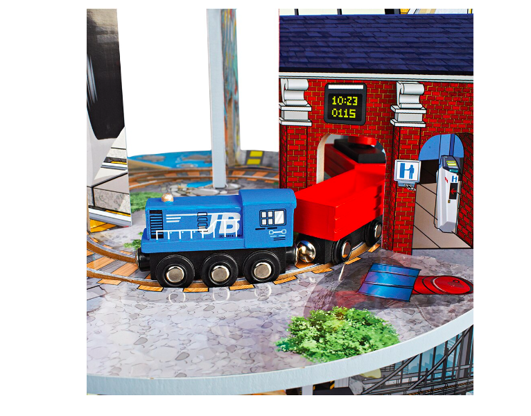 Circuit feroviar din lemn, pe 3 nivele, 74 cm, 3 ANI