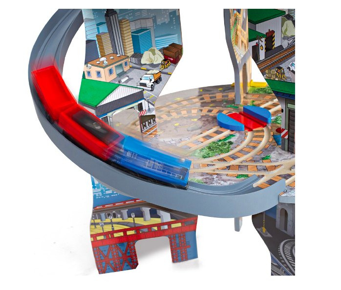 Circuit feroviar din lemn, pe 3 nivele, 74 cm, 3 ANI